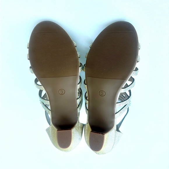 Laurmosa girl’s sandals gold high heels formal shoes.  Size 3. - Picture 11 of 11
